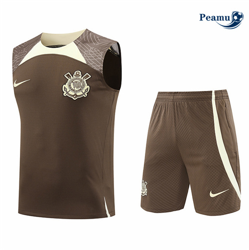 Maillot foot Kit Entrainement Corinthians Debardeur + Shorts Brun 2024-2025 Original