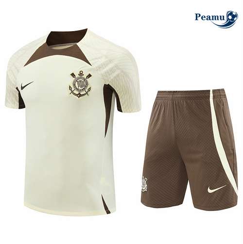 Maillot foot Kit Entrainement Corinthians + Shorts Blanc 2024-2025 Soldes