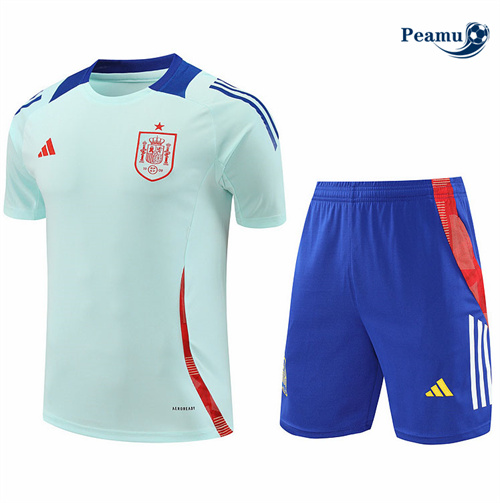 Maillot foot Kit Entrainement Espagne + Shorts Bleu 2024-2025 Outlet