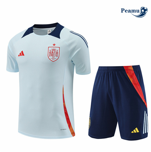 Maillot foot Kit Entrainement Espagne Enfant + Shorts kit Bleu 2024-2025 discout