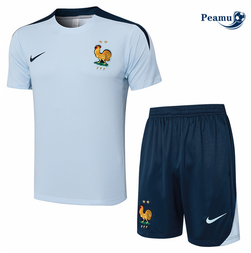 Maillot foot Kit Entrainement France + Shorts Bleu 2024-2025 Original