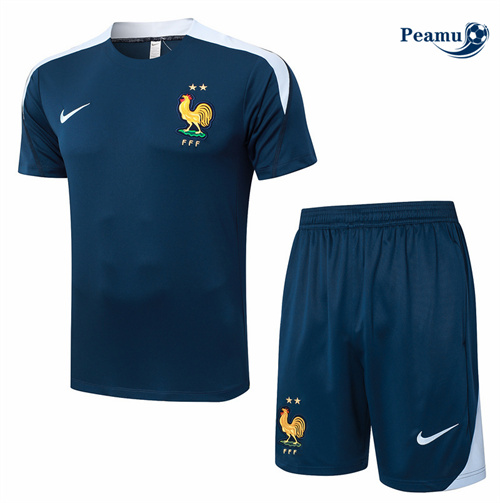 Maillot foot Kit Entrainement France + Shorts Bleu Marine 2024-2025 prix