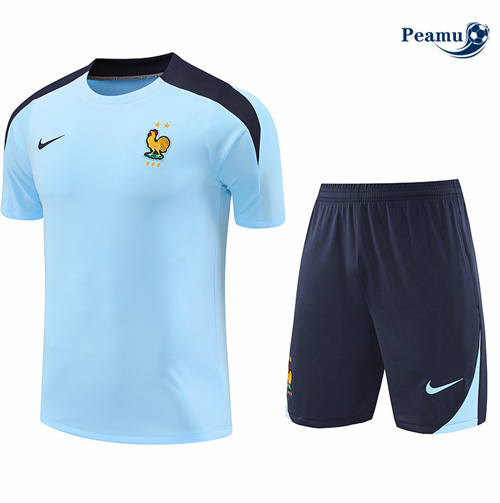 Maillot foot Kit Entrainement France + Shorts Bleu 2024-2025 Outlet