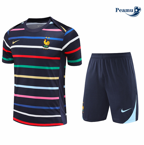 Maillot foot Kit Entrainement France + Shorts Bleu 2024-2025 Chinois
