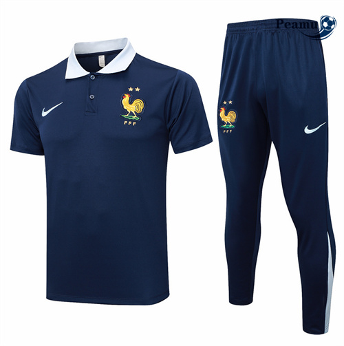 Maillot foot Kit Entrainement France polo + Pantalon Bleu Marine 2024-2025 discout