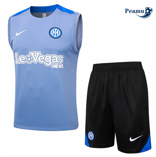 Maillot foot Kit Entrainement Inter Milan Debardeur + Shorts Gris 2024-2025 Officiel