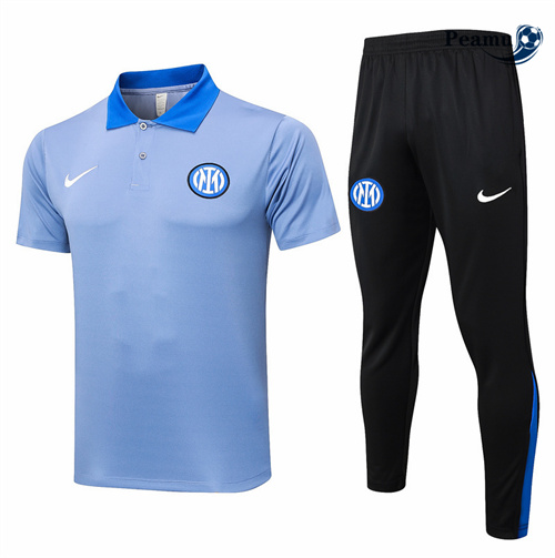 Maillot foot Kit Entrainement Inter Milan polo + Pantalon Gris 2024-2025 Soldes