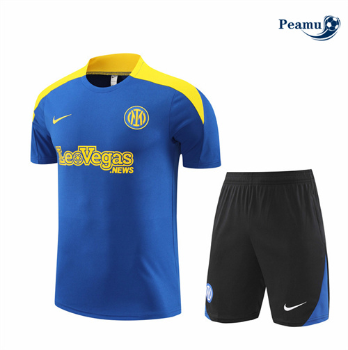 Maillot foot Kit Entrainement Inter Milan Enfant + Shorts Bleu 2024-2025 Chinois