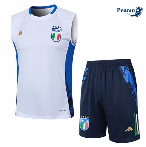 Maillot foot Kit Entrainement Italie Debardeur + Shorts Blanc 2024-2025 grossiste