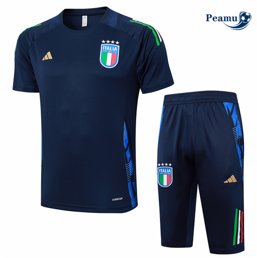 Maillot foot Kit Entrainement Italie + Shorts Bleu Marine 2024-2025 Officiel