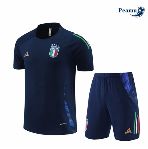 Maillot foot Kit Entrainement Italie Enfant + Shorts Bleu Marine 2024-2025 prix