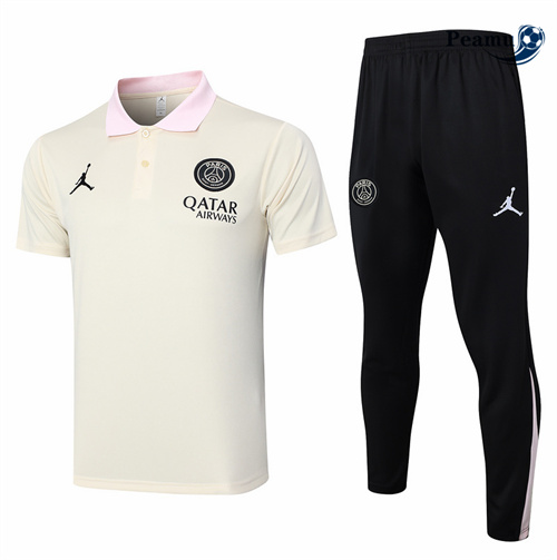 Maillot foot Kit Entrainement Paris polo + Pantalon Jaune 2024-2025 grossiste