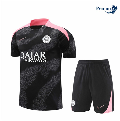 Maillot foot Kit Entrainement Paris PSG Enfant + Shorts Noir 2024-2025 Original