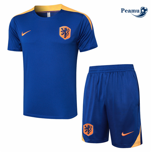 Maillot foot Kit Entrainement Pays-Bas + Shorts Bleu 2024-2025 Chinois