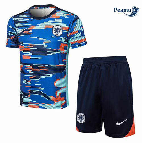Maillot foot Kit Entrainement Pays-Bas + Shorts Bleu 2024-2025 grossiste