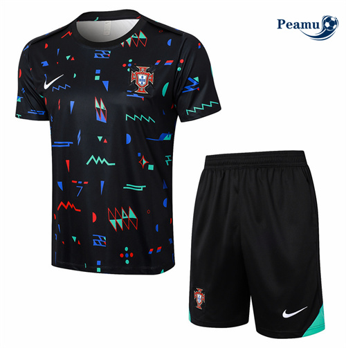 Maillot foot Kit Entrainement Portugal + Shorts Noir 2024-2025 Original