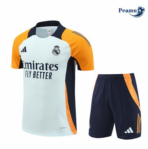 Maillot foot Kit Entrainement Real Madrid + Shorts Blanc 2024-2025 France