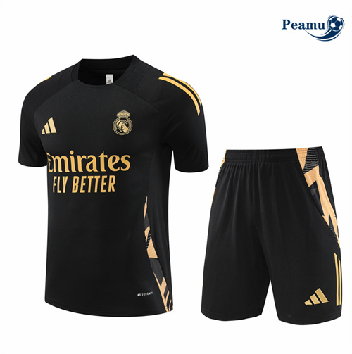 Maillot foot Kit Entrainement Real Madrid + Shorts Noir 2024-2025 Officiel