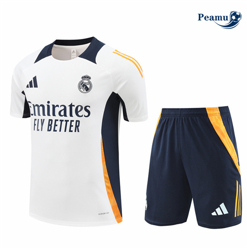 Maillot foot Kit Entrainement Real Madrid Enfant + Shorts Blanc 2024-2025 Original