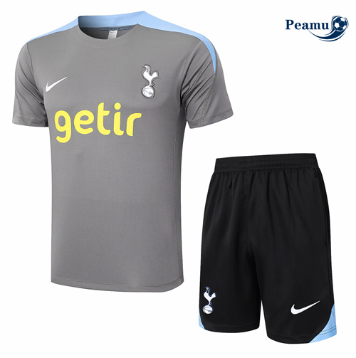Maillot foot Kit Entrainement Tottenham Hotspur + Shorts Gris 2024-2025 discout