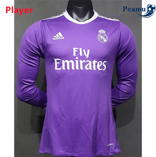 Maillot foot Real Madrid Player Version Manche Longue Violet 2016-17 Outlet