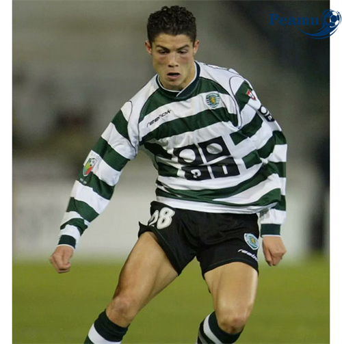 Classico Maglie Sporting CP Domicile Manche Longue 01-03 discout