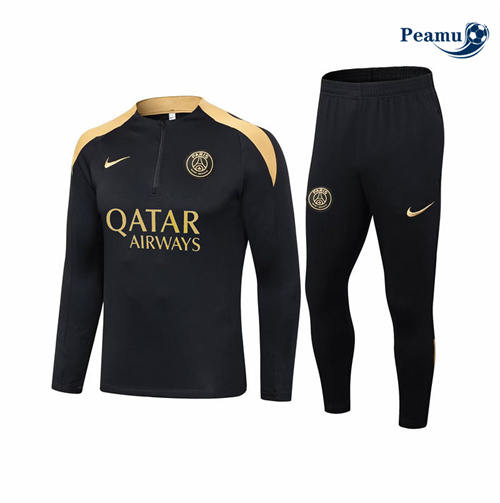 Survetement Paris PSG Enfant Noir 2024-2025 Soldes
