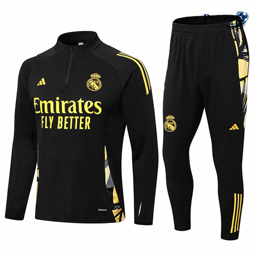 Survetement Real Madrid Enfant Noir 2024-2025 personnalisé