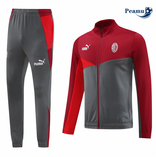 Veste Survetement AC Milan Rouge 2024-2025 Officiel