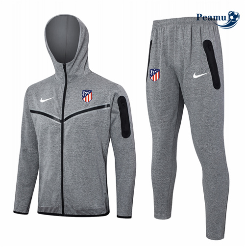 Veste Survetement Atletico Madrid à Capuche Gris 2024-2025 grossiste