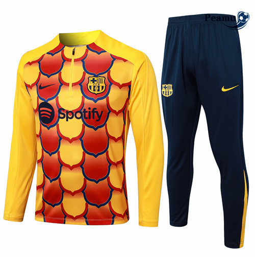 Survetement Barcelone Jaune 2024-2025 Chinois