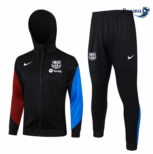 Veste Survetement Barcelone à Capuche Noir 2024-2025 grossiste