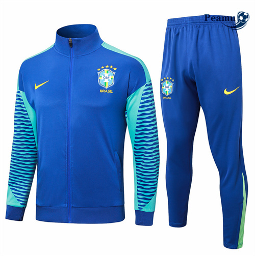 Veste Survetement Brésil Bleu 2024-2025 Soldes