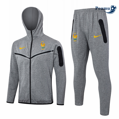 Veste Survetement France à Capuche Gris 2024-2025 prix