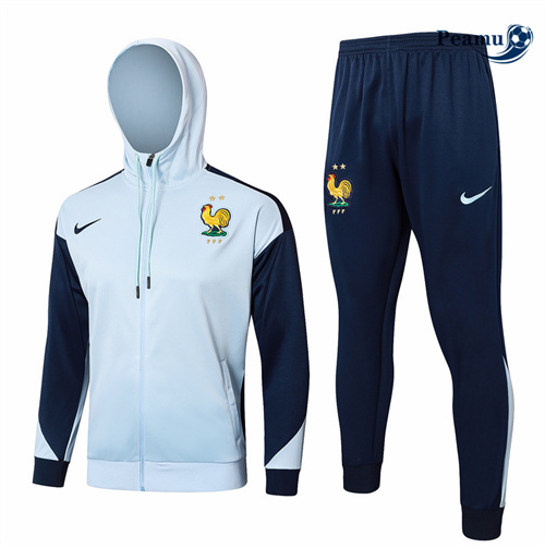 Veste Survetement France à Capuche Bleu 2024-2025 Outlet