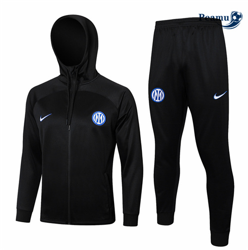 Veste Survetement Inter Milan à Capuche Noir 2024-2025 personnalisé