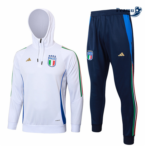 Survetement Italie à Capuche Blanc 2024-2025 Chinois