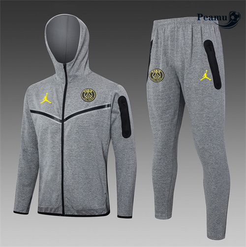 Veste Survetement Paris PSG à Capuche Gris 2024-2025 Paris
