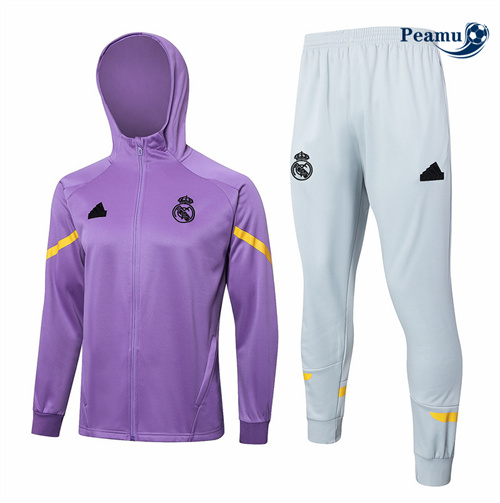 Veste Survetement Real Madrid à Capuche Violet 2024-2025 discout