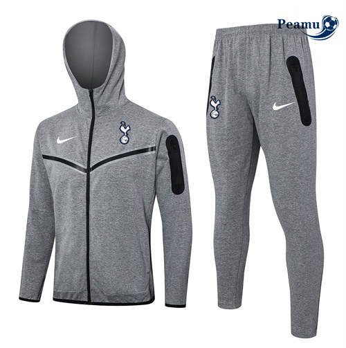 Veste Survetement Tottenham Hotspur à Capuche Gris 2024-2025 Chinois
