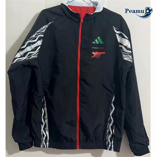 Veste Réversible Coupe vent Arsenal Noir 2024-2025 personnalisé