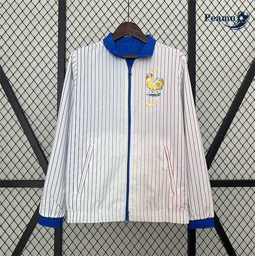 Veste Réversible Coupe vent France Blanc 2024-2025 personnalisé