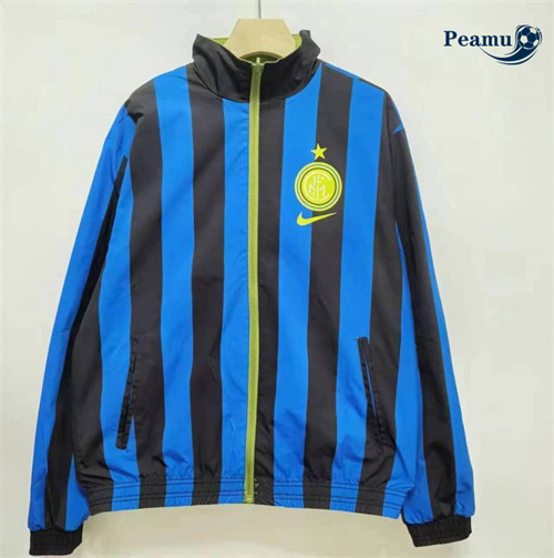 Veste Réversible Coupe vent Inter Milan retro Bleu 2024-2025 Officiel