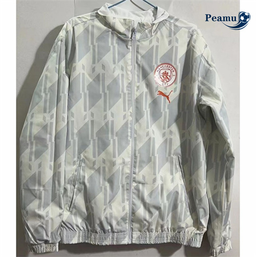 Veste Réversible Coupe vent Manchester City special Blanc 2024-2025 Chinois