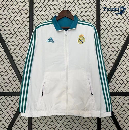 Veste Réversible Coupe vent Real Madrid retro Blanc 2017-18 Officiel