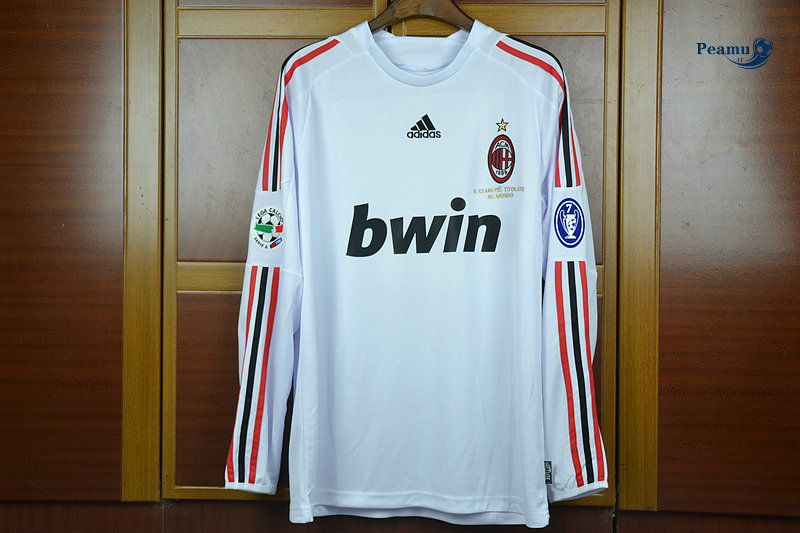 Classico Maglie AC Milan Manche Longue Exterieur Bianco 2008-09
