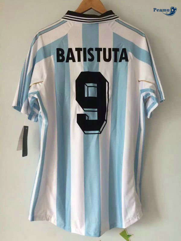 Classico Maglie Argentine Domicile (9 BATISTUTA) Coppa Del Mondo 1998