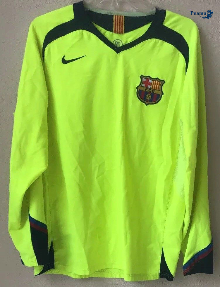 Classico Maglie Barcelone Exterieur Manche Longue Verde 2005-06