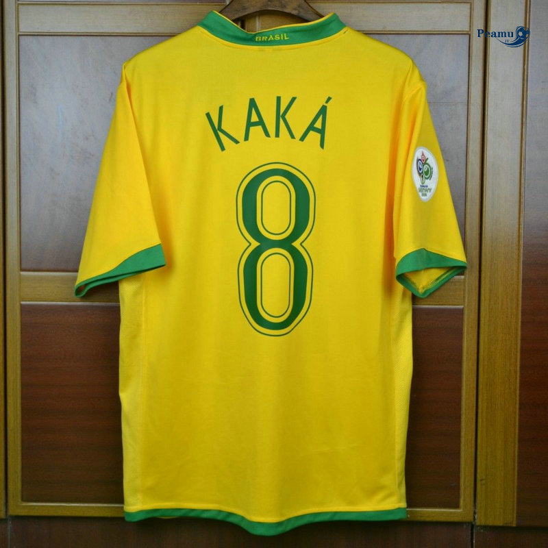 Classico Maglie Brésil Domicile (8 Kaka) Coppa Del Mondo 2006
