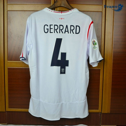 Classico Maglie Angleterre Domicile (4 Gerrard) Coppa Del Mondo 2006